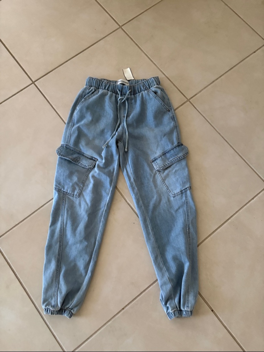 NWT XXS blue jean jogger pants 00 1794